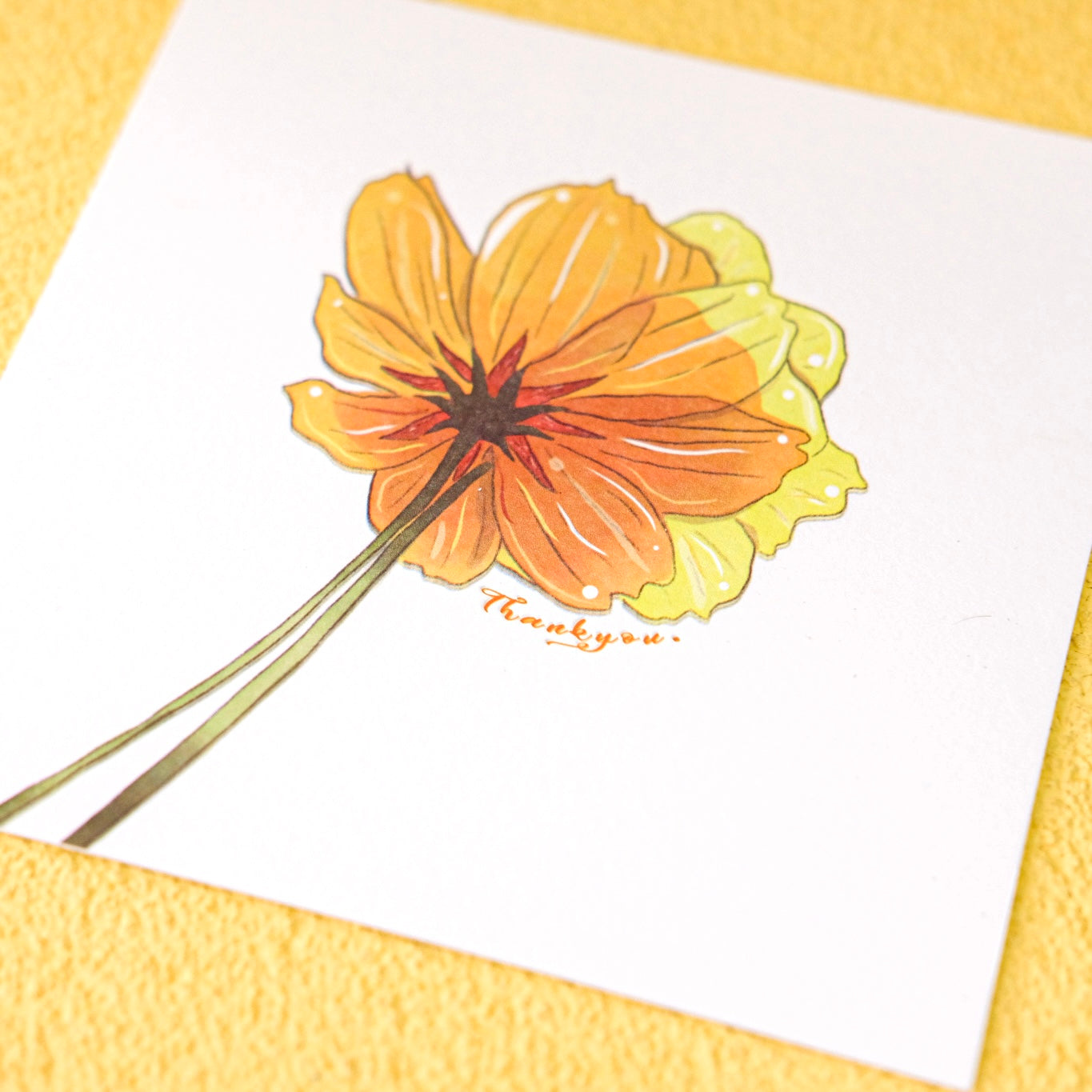 Yellow Chrysanthemum Thank you Card